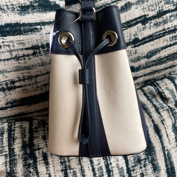 Kate Spade Marti Small Bucket Bag Even Stripe Blazer Blue - Picture 4 of 16